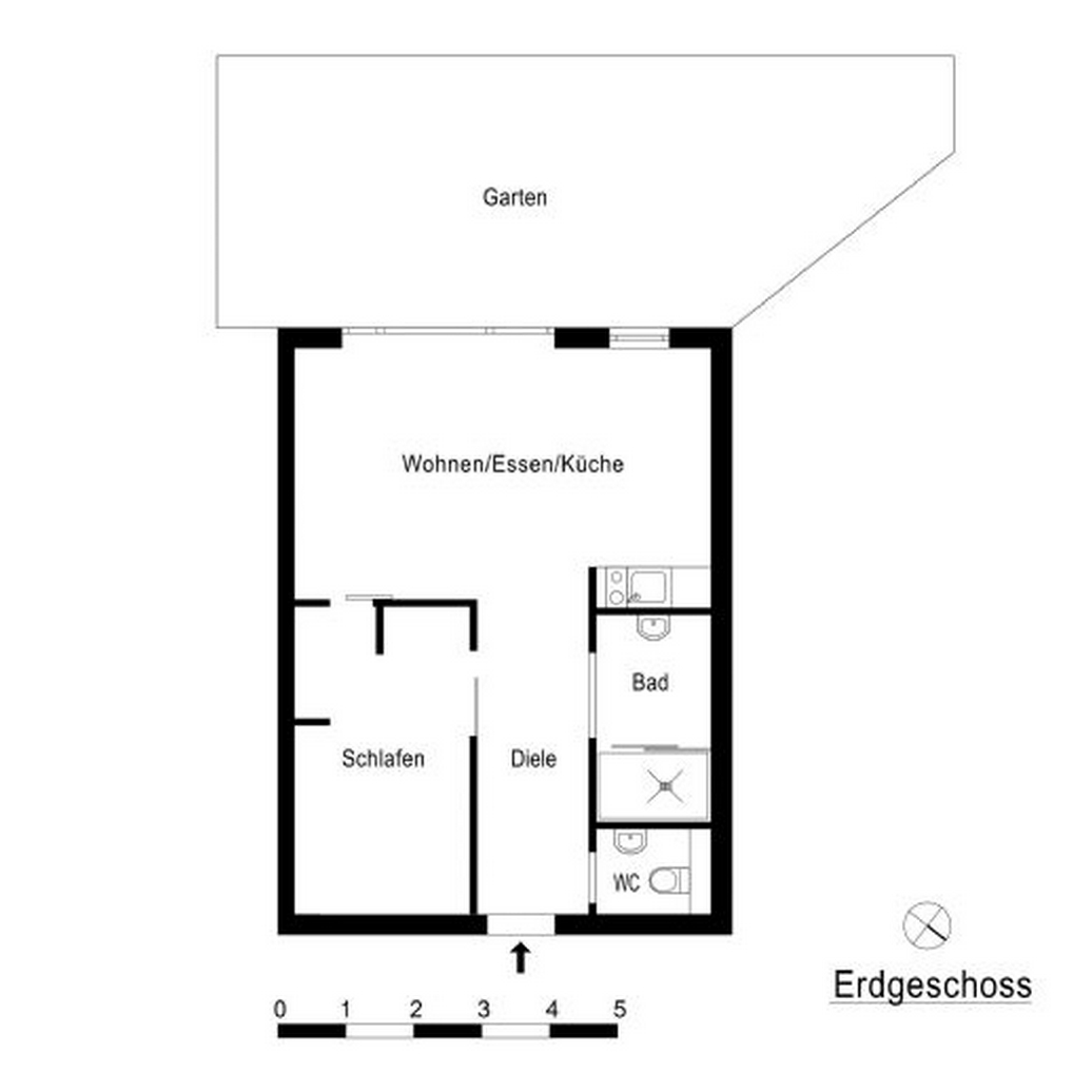 Luxuriöser 1-Zimmer Wohnung mit Garten in Berlin Grunewald